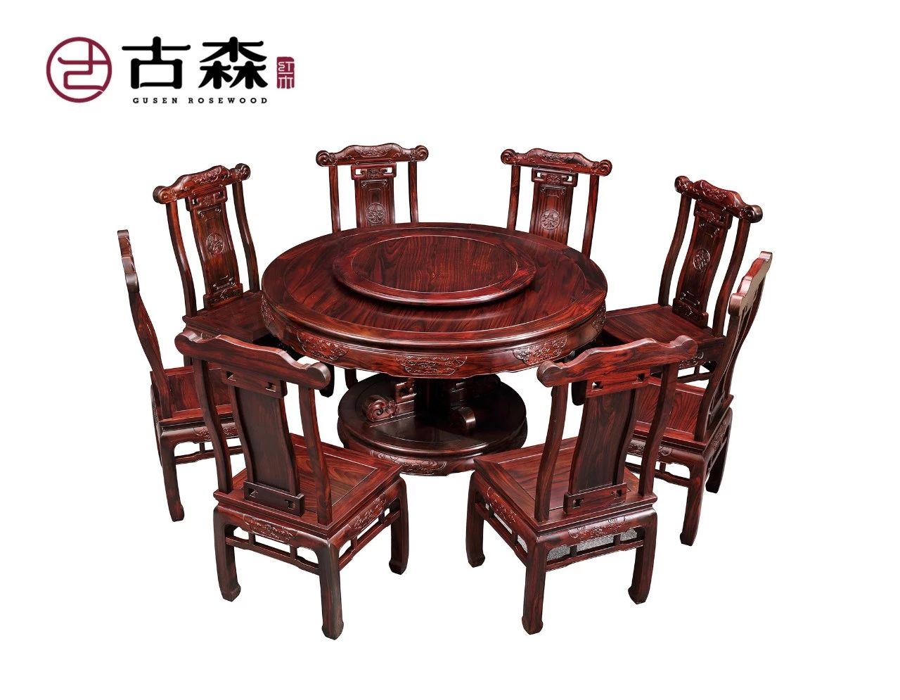 古森紅木黑酸枝古韻悠揚(yáng)圓臺